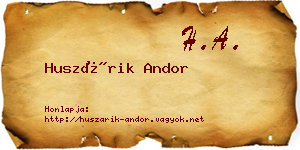 Huszárik Andor névjegykártya
