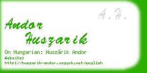 andor huszarik business card