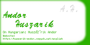 andor huszarik business card